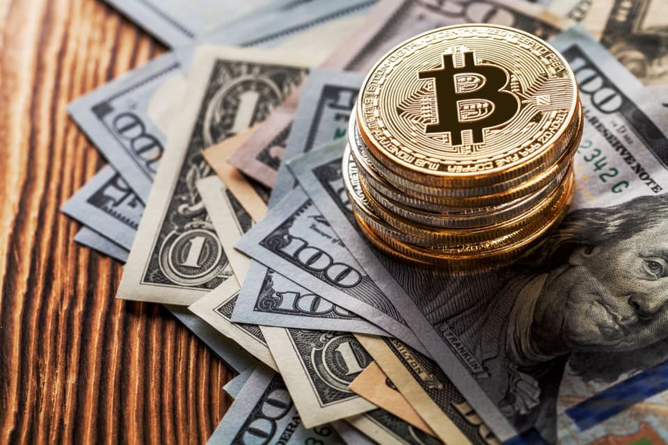 A chart showing Bitcoin's price history across past Octobers, with monthly candles rising and falling.