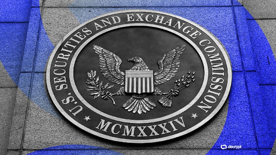 Illustration of a crypto token buyback beside the US Securities and Exchange Commission seal