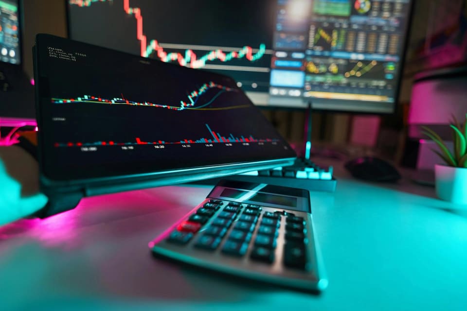 A candlestick chart showing bitcoin's daily price swings after its pullback below $83,000