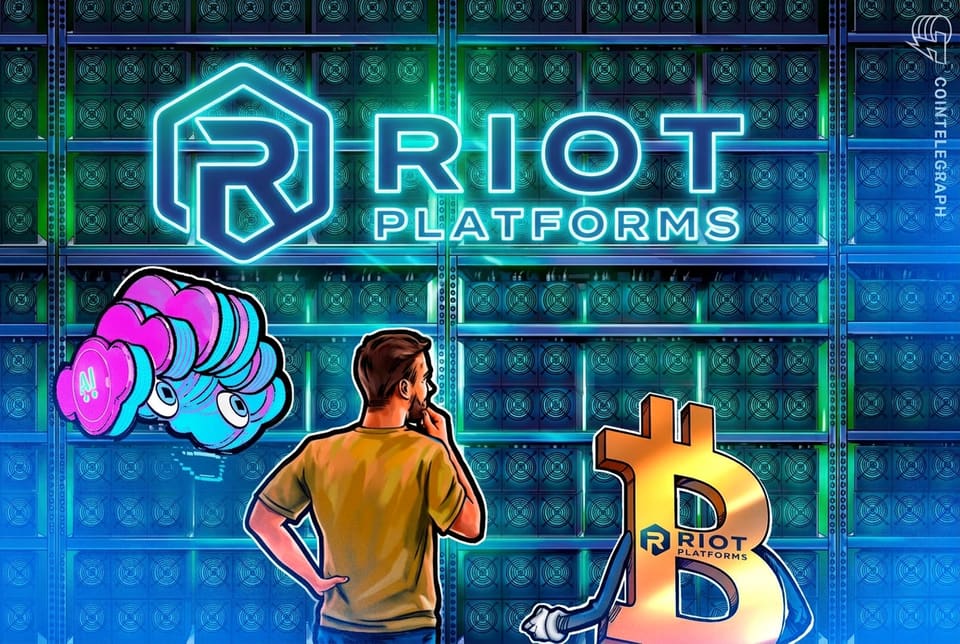 A Bitcoin mining data centre with rows of server racks and cooling equipment