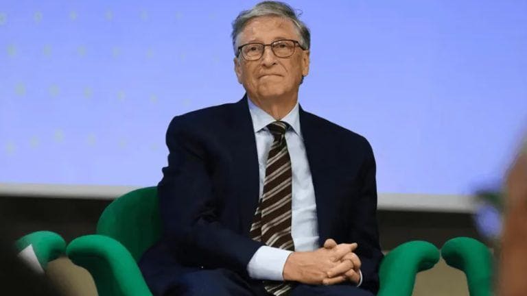 Bill Gates speaking in a television interview about artificial intelligence risks