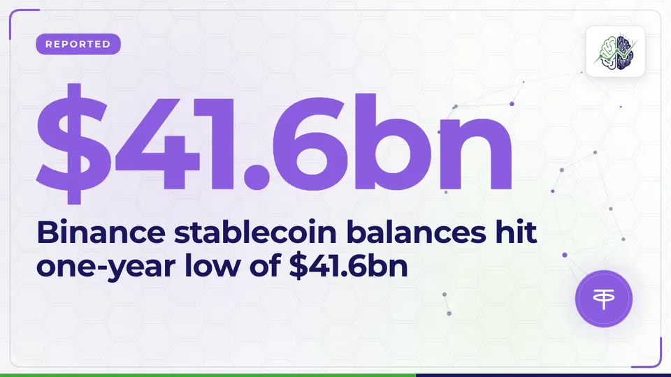 Illustration: “Binance stablecoin balances hit one-year low of $41.6bn”