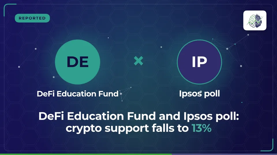 Illustration: “DeFi Education Fund and Ipsos poll: crypto support falls to 13%”