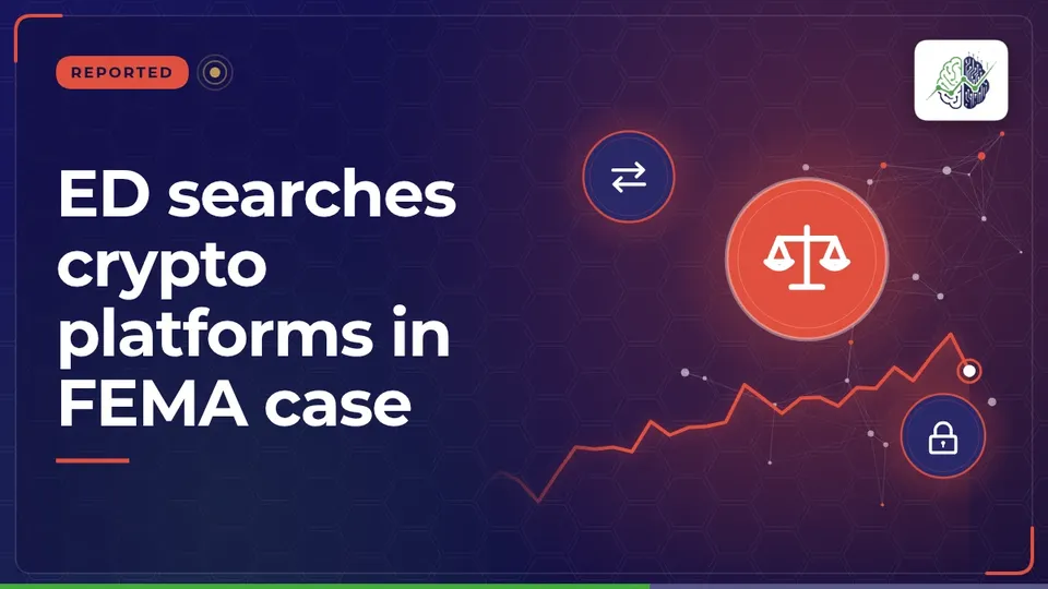 Illustration: “ED searches crypto platforms in FEMA case”