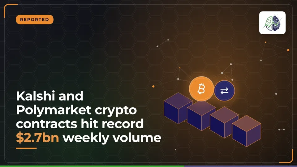 Illustration: “Kalshi and Polymarket crypto contracts hit record $2.7bn weekly volume”