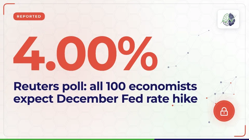 Illustration: “Reuters poll: all 100 economists expect December Fed rate hike”