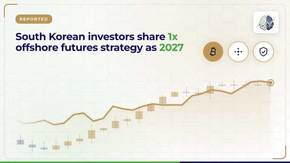 Illustration: “South Korean investors share 1x offshore futures strategy as 2027 cryp”