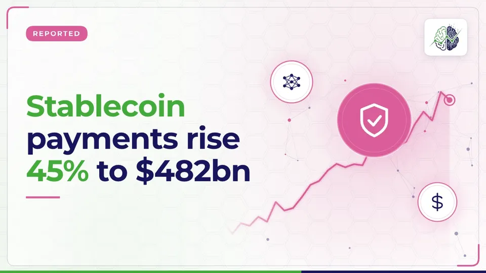 Illustration: “Stablecoin payments rise 45% to $482bn”