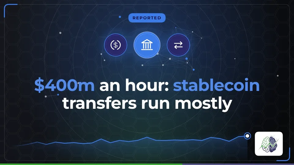 Illustration: “$400m an hour: stablecoin transfers run mostly”