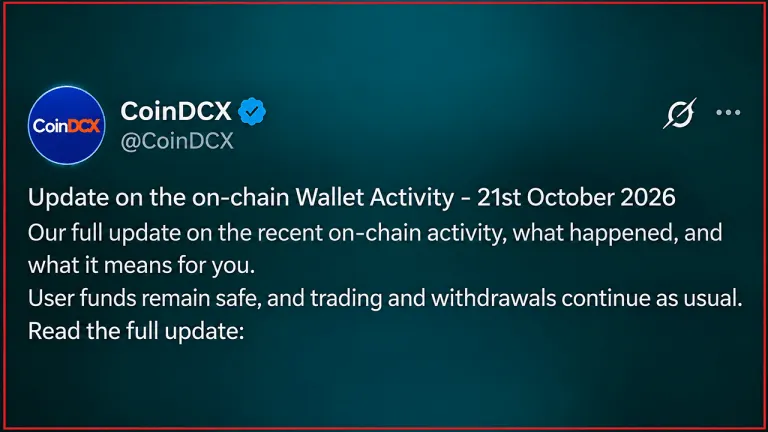 Picture from Bitcoin.com News for: CoinDCX confirms $16m loss after CEO called wallet activity a false alarm