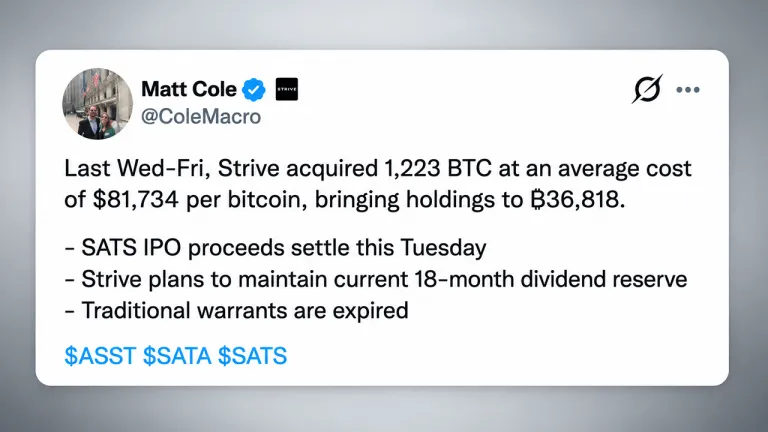 Picture from Bitcoin.com News for: Strive buys 1,223 Bitcoin as $630m preferred-stock sale nears settlement